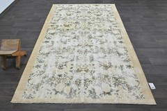 Oushak Turkish Vintage Rug 5×9 Kilim Rug Anatolian Handmade Boho Decor BEIGE