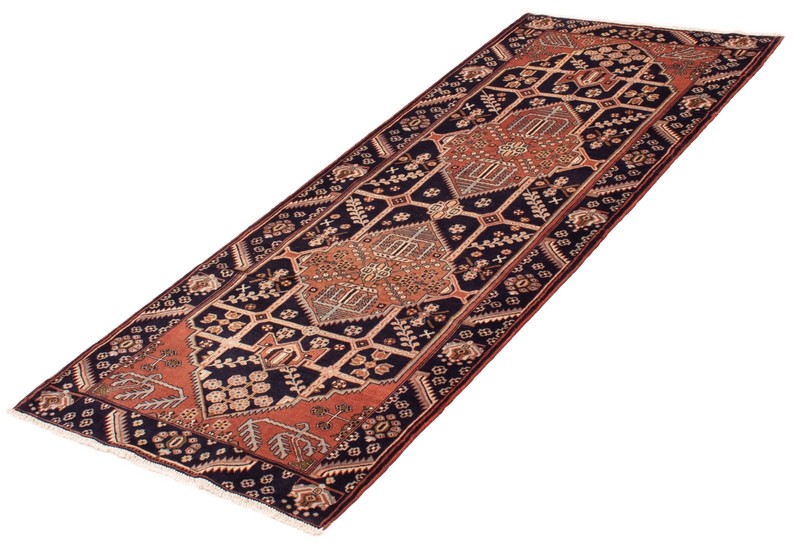 3'9" x 9'5" Vintage Hand-knotted Runner Rug Traditional Oriental Wool Carpet gallery