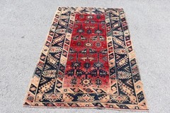 Vintage Rugs, 4.2×6.5 ft Area Rug, Anatolian Rugs, Turkish Rugs, Kitchen Rugs
