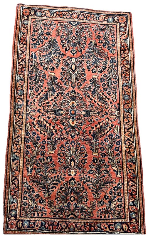 4’9” X 2’8” STUNNING MAHAJIRAN SAROUK WEST CENTRAL PERSIAN ANTIQUE RUG gallery
