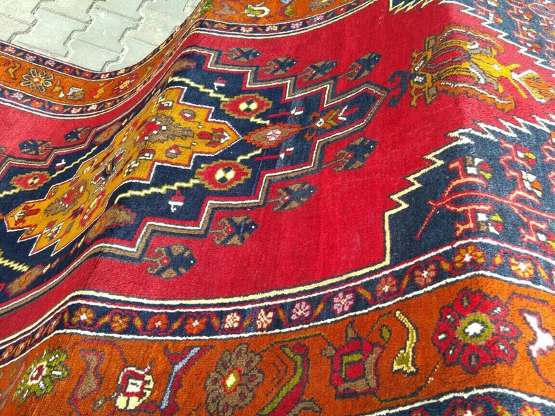 Exquisite Antique Multi-Colored Wool Pile Bohemian Area Rug 4'4"×8'10" gallery