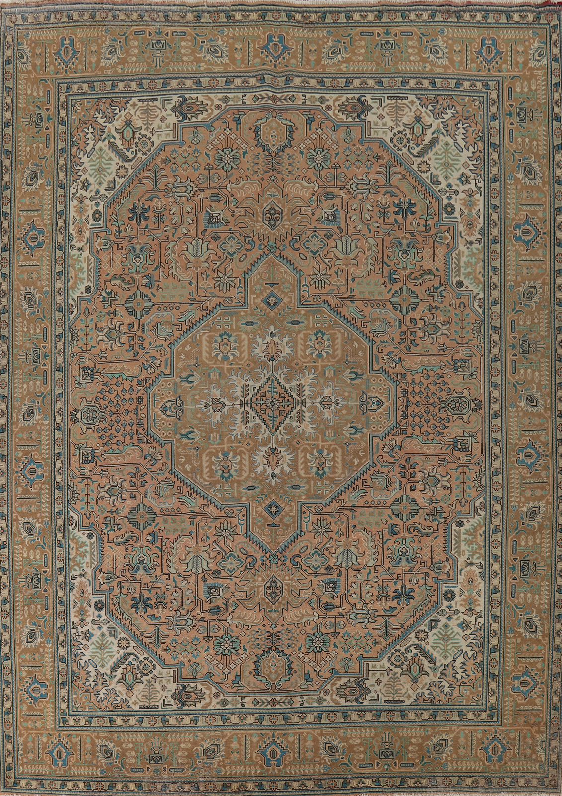 Vintage Geometric Tebriz Area Rug 10x13 Traditional Handmade Living Room Carpet gallery