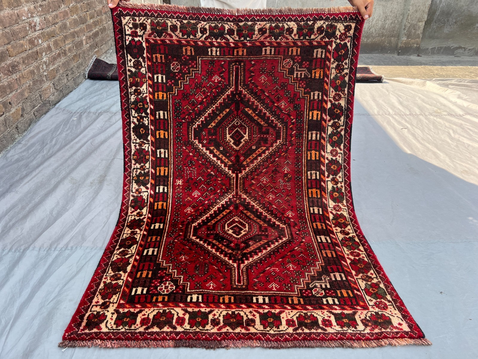 3'5x4'10 ft Vintage Handwoven Persian Inspired Tribal Rug, Bohemian Home Decor gallery