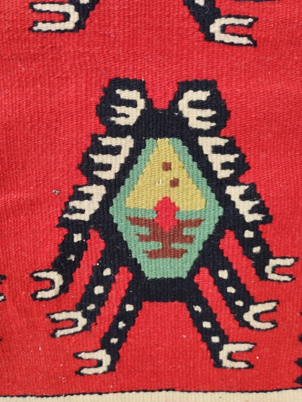 Vintage Handmade Turkish Tribal Wool Kilim Rug Carpet 133x70 cm gallery