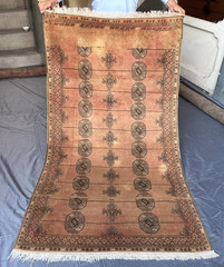 Vintage Afghan Tribal Rug Terracotta Mori Gol Bedroom Living Room 3’4×5’1