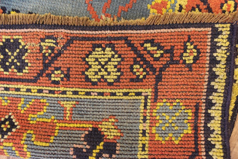 ANTIQUE HANDMADE TURKISH USHAK RUG OF LARGE SCALE FLORAL DESIGN gallery