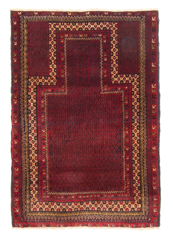 Traditional Vintage Hand-Knotted Area Rug 3'2" x 4'7" Oriental Wool Carpet