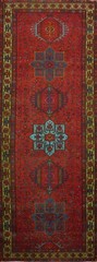 Red Wool Vintage Hand-knotted Tribal Traditional 11 ft Runner Rug 4×11 Carpet