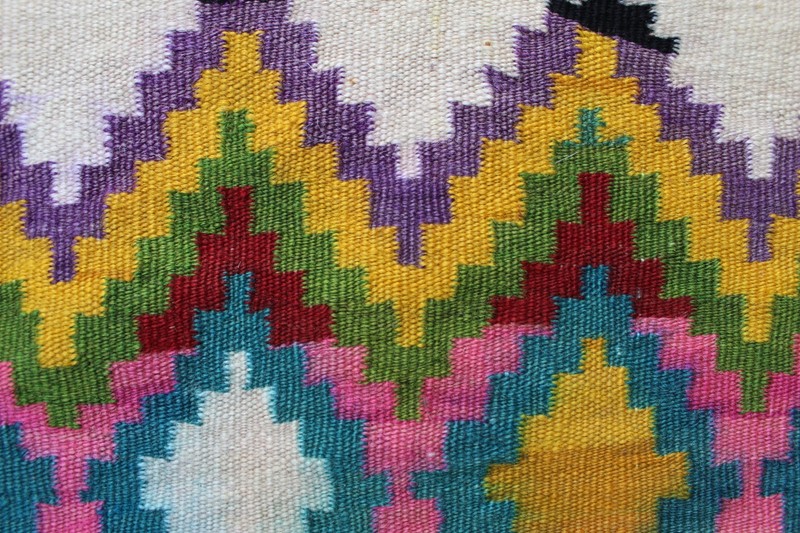 Kilim Vintage Traditional Hand Made Oriental Red Green Wool Kilim 310x202cm gallery