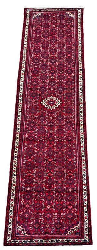 3x14 Hand Knotted Wool Runner Rug Hamedan Tribal Oriental Hallway Carpet Red gallery
