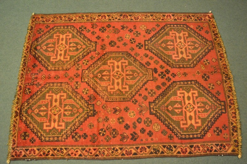 5 X 4 FT COLLECTORS’ ITEM Antique Natural Vegetable Dye Kazak Vase Design Carpet gallery