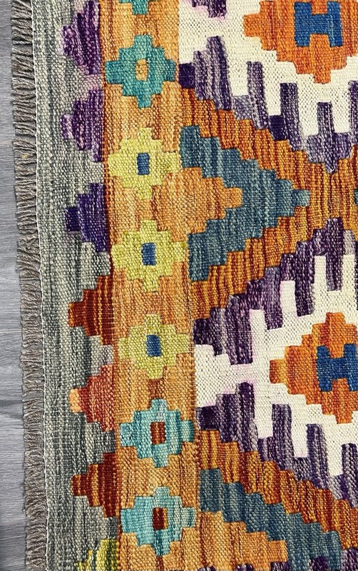 Vintage Kilim Traditional Hand Made Oriental Wool Kilim 5ftx3.2ft 145cmx102cm gallery