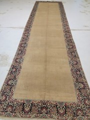 Antique Oriental Hand-Knotted Wool Runner Beige/Red/Blue/Green 4’9″ x 17’7″