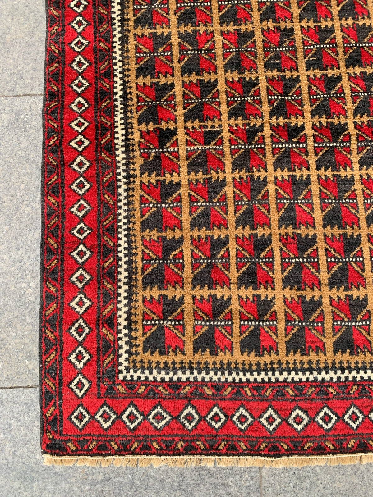 3'4'' x 4'8'' Vintage Carpet Natural Village Rug Handmade Rug.SKU:P1631 gallery