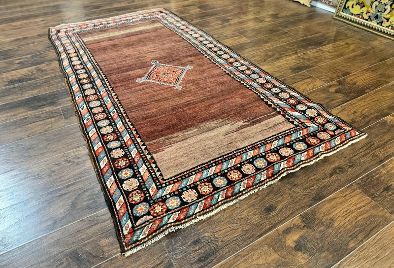 Antique Per'sian Rug 4x7 Sarab Tribal Carpet Open FIeld Handmade Wool Brown gallery