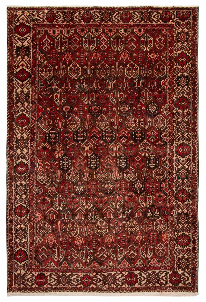 Vintage 6'11" x 10'4" Traditional Hand Knotted Vegetable Dye Wool Area Rug