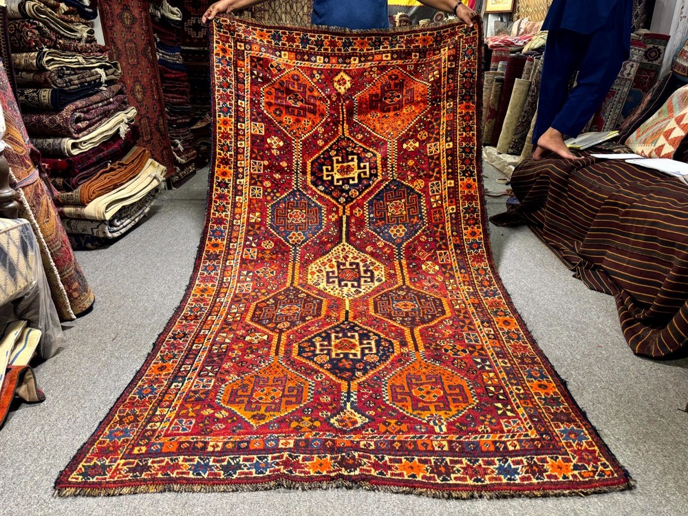 Fine Antique Caucasian Shirvan Rug 4x8 Fine Handmade Vintage Oriental Rug Kazak
