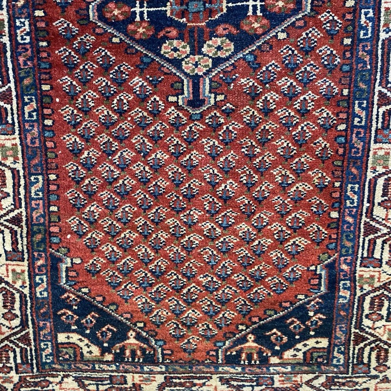 Vintage Rug 2' 7 x 4' 1 Red Hand Knotted Farmhouse Oriental Rug gallery