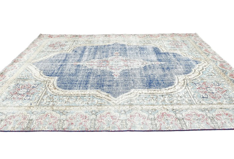 Handmade Floral Distressed Oriental Rug 7X9 ft Vintage Farmhouse Boho Carpet gallery