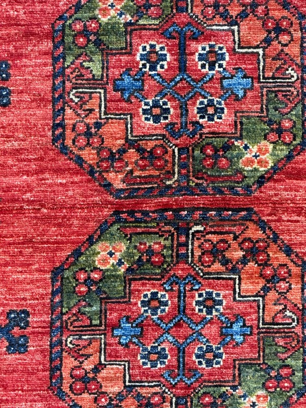 Handmade Wool Area Rug, 3x5 , Red Green Blue Rug, Oriental Rug gallery