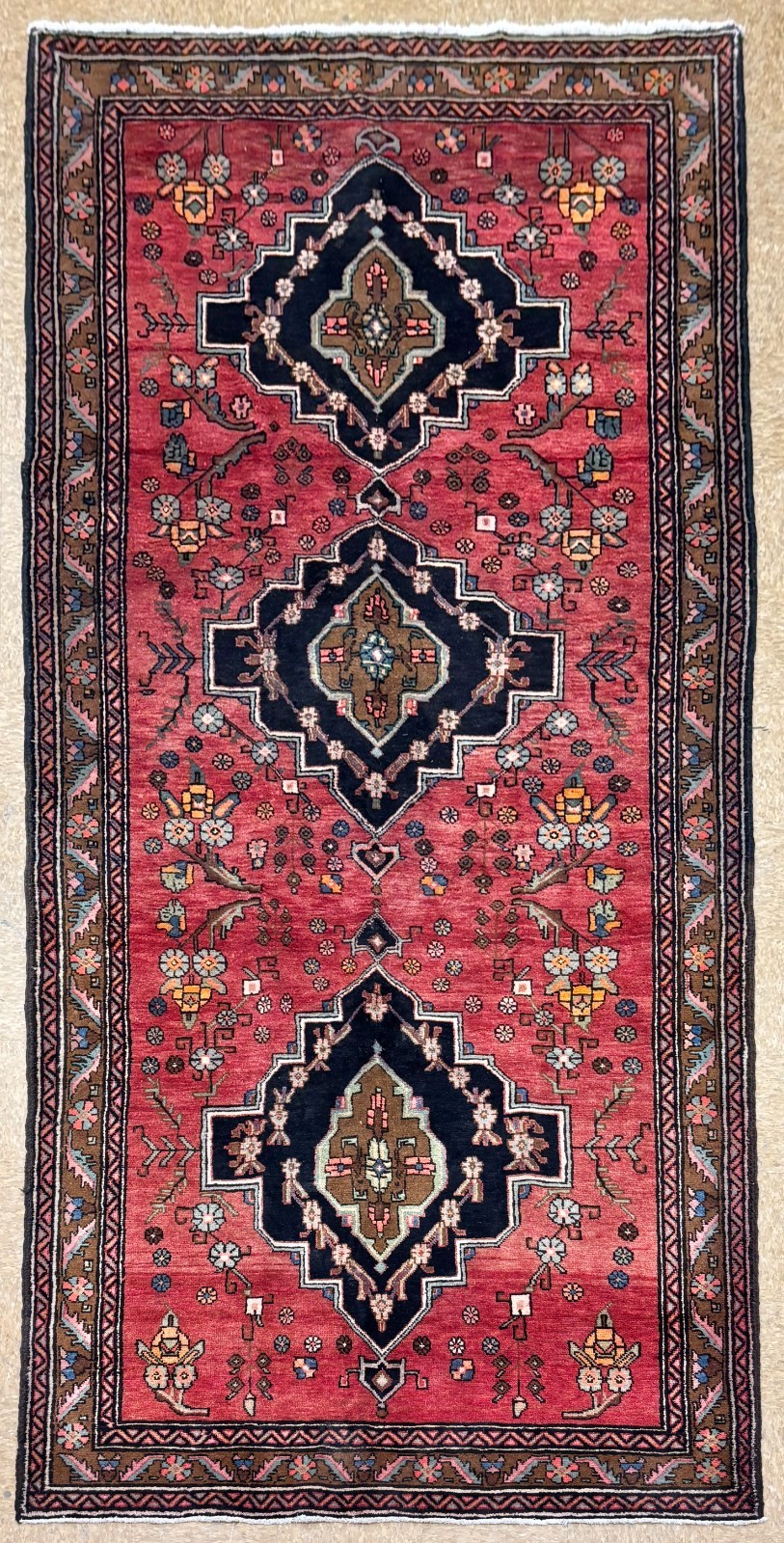 5x13 Vintage Hand Knotted Wool Hamedan Tribal Runner Rug Red Oriental Hallway gallery