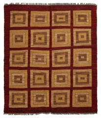 Vintage Hand Woven Area Rug 5’0″ x 5’11” Traditional Wool Oriental Carpet