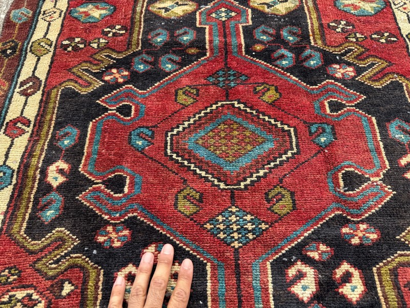 3x9 VINTAGE RUNNER RUG handwoven ANTIQUE ORIENTAL handmade kazak heriz 3x8 3x10 gallery
