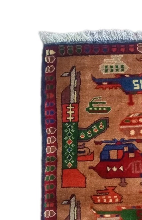 Handmade Afghani War Rug Great Quality Beautiful Design Size 81x57cm gallery