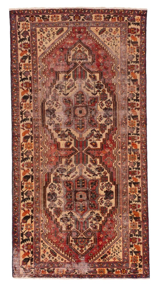 Vintage Hand-Knotted Carpet 4'11" x 9'8" Traditional Oriental Wool Area Rug