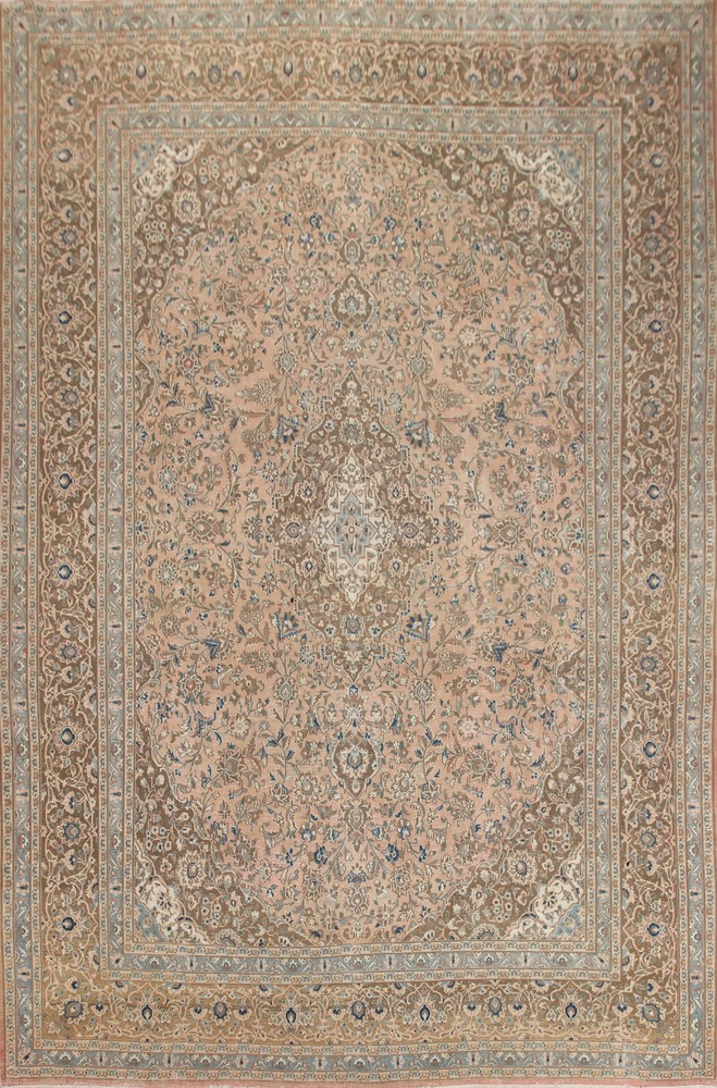 Floral Traditional Living Room Muted Rug 10x12 Handmade Wool Vintage Carpet
