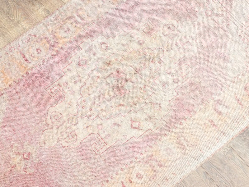 Muted Turkish Oriental Area Rug 4.2x8.6 ft Vintage Oushak Large Wide Runner gallery