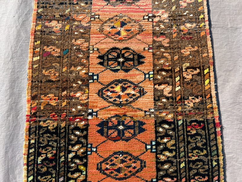Antique Afghan Turkmen Faded Rug 2x4 Small Hand Knotted Terracotta Muted Carpet gallery