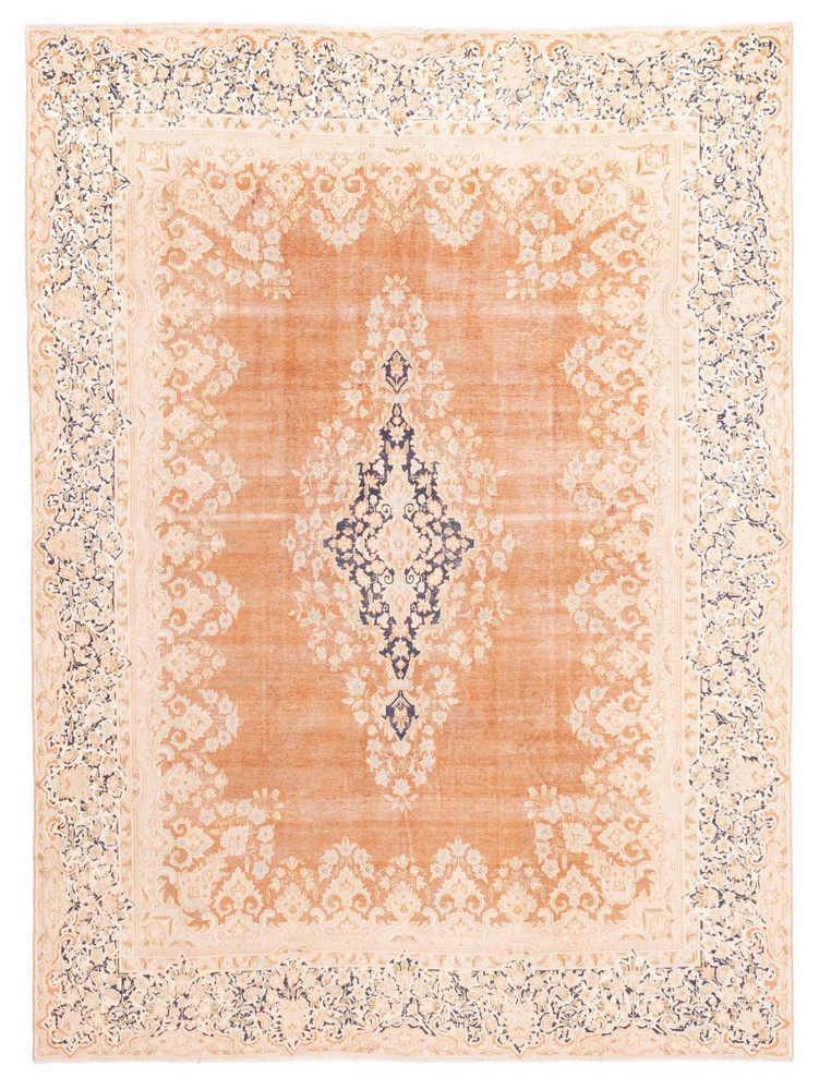 Traditional Vintage Hand-Knotted Area Rug 9'2" x 12'6" Oriental Wool Carpet