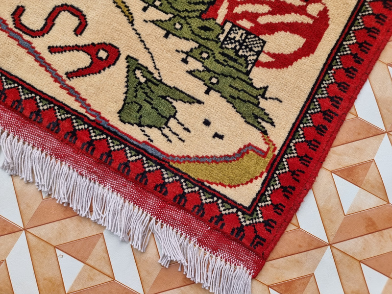 Afghan Rug Handmade War Rug Afghan Tribal 9/11 Rug knottad made wool Rug gallery