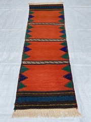 2×6 ft Turkmen Traditional Runner Sofreh Antique Hallway Kilim Geometric Rug