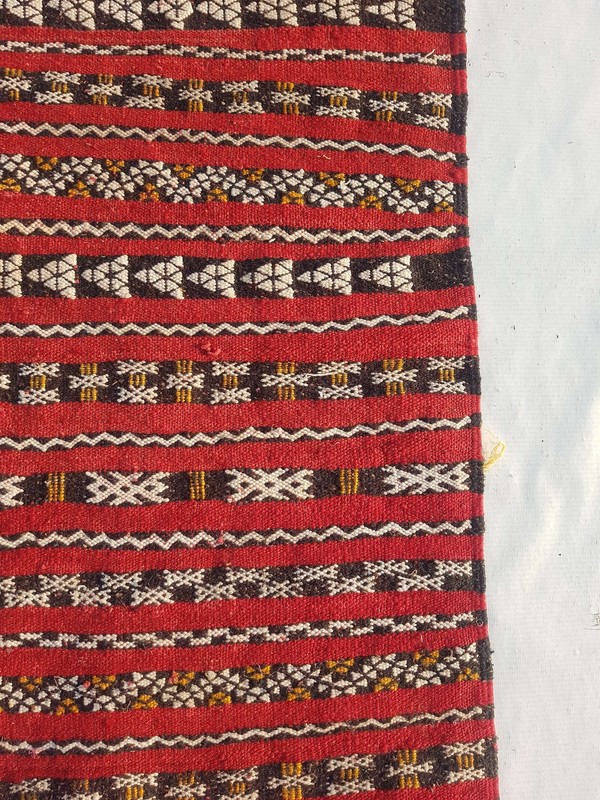 Fine Vintage Traditional Hand Made Oriental Wool Red Kilim Rug 173x113cm gallery