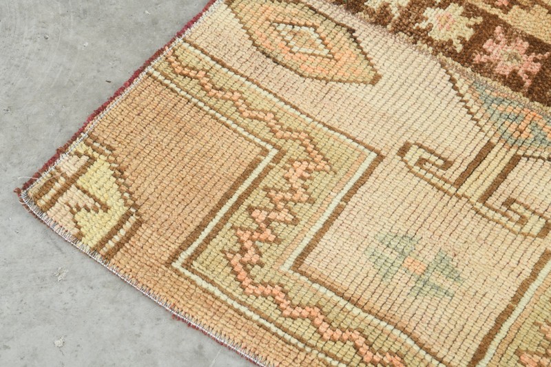 2x3 rug, door mat handmade vintage small turkish rug, muted oushak mini rug,762 gallery
