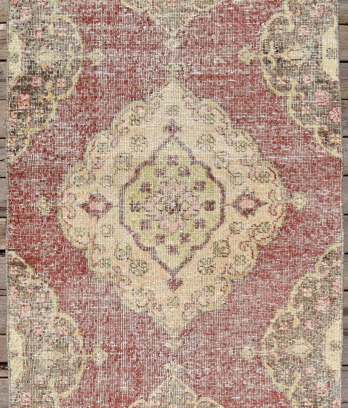 Turkish Rug 2x12 Size Oushak Natural Wool Runner Vintage Kitchen Carpet gallery