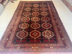 Antique Afghani Wool Rug (90+ Years) – Geometric Medallion – 150+ KPSI – Apprais