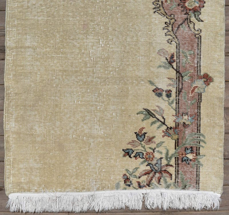 Turkish Rug 31''x62'' Oushak Light Muted Color Primitive 2x5 Rug Carpet 81x158cm gallery