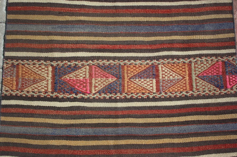 Turkish Kilim Runner Rug 3'x6.5', Kilim Runner Rug 38" x 81", Geometric Stripes gallery