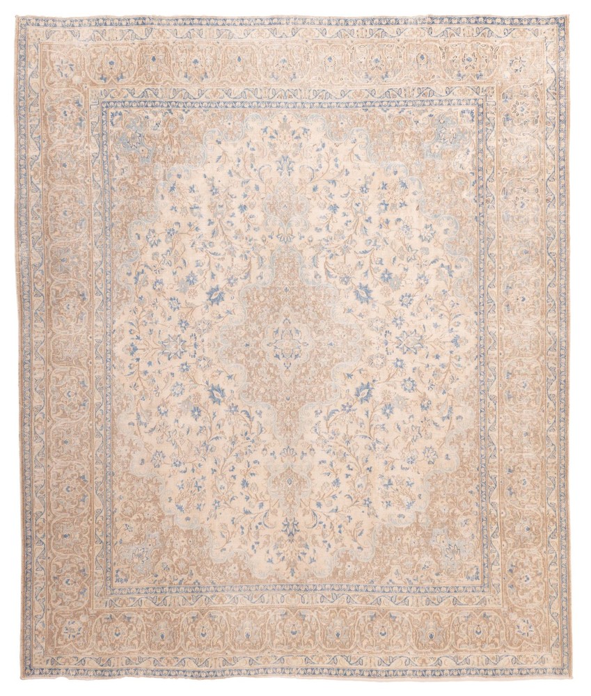 Vintage Traditional Hand-Knotted Area Rug 9'7" x 11'2" Oriental Wool Carpet