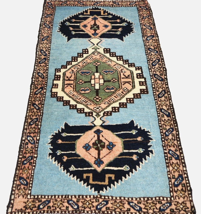 2'4"x3'7" ANTIQUE HAND KNOTTED CAUCASIAN KAZAK SERAPE TRIBAL WOOL RUG RUNNER