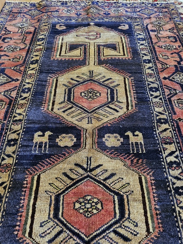 4.2 x 7.4 VINTAGE Top Quality Veg Dye Turkish Are Rug Hand Knotted One Of A Kind gallery
