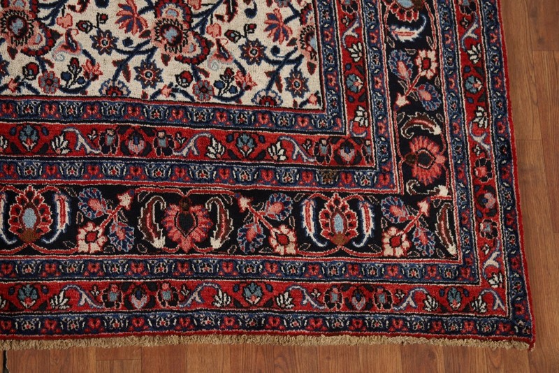 Vintage Ivory Area Rug 7x10 Vegetable Dye Traditional All-Over Hand-knotted Wool gallery