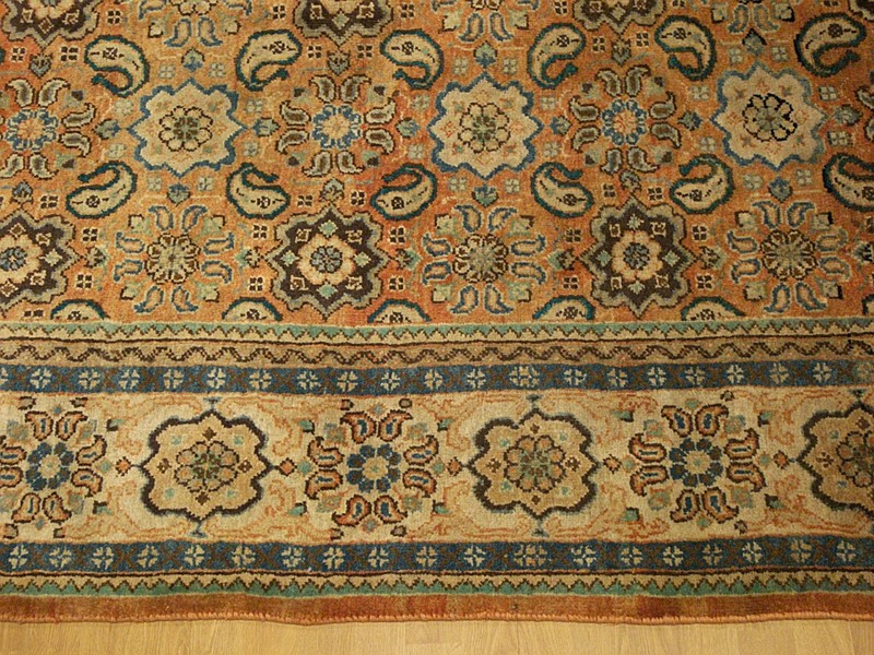 9.6 x 12 HAND KNOTTED FINE QUALITY ANTIQUE OUSHAK RUG _NATURAL DYED FINE WOOL gallery