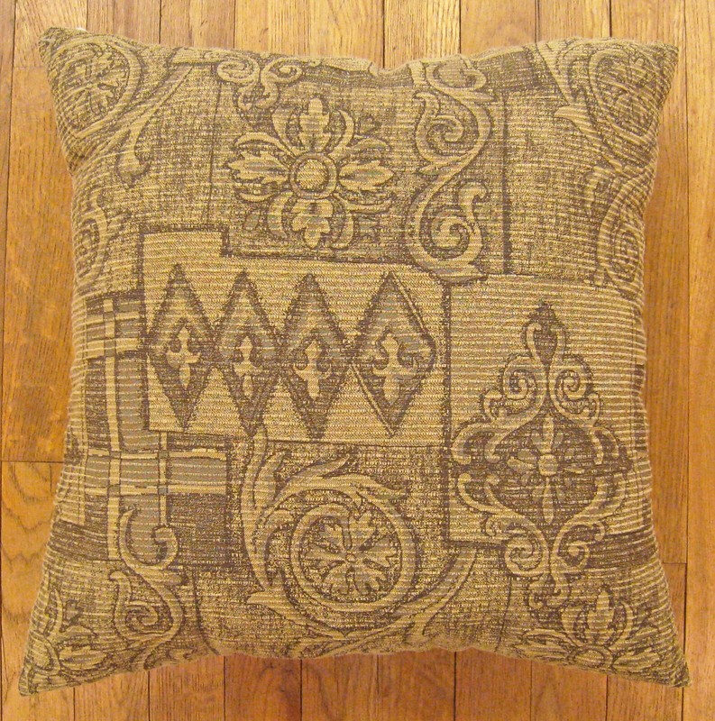 Vintage Floro-Geometric Fabric Pillow; Size 1'8” x 1'6” with FREE SHIPPING! gallery