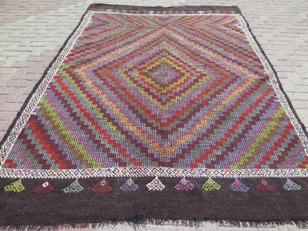 Oversize Rug, Vintage Oushak Rug, Area Rugs, Turkish Rug, Handmade Rug 78"x119"
