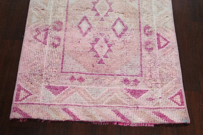 Vintage Geometric Anatolian Turkish Oriental Long Runner Rug Handmade Wool 3x15 gallery