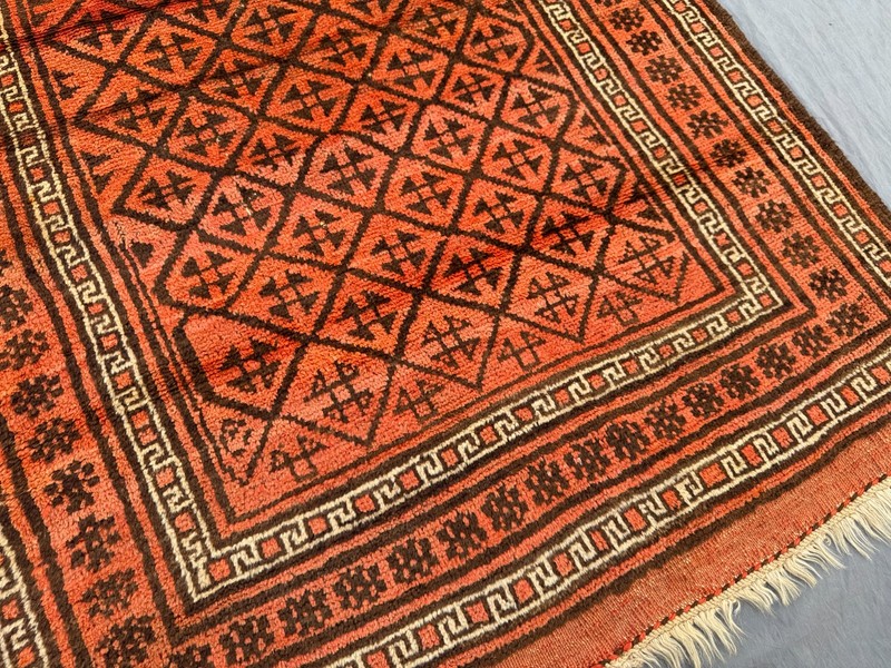 Vintage Afghan Hand-Knotted Tribal Wool Rug – 4' x 6'5 ft, Soft and Durable Rug gallery